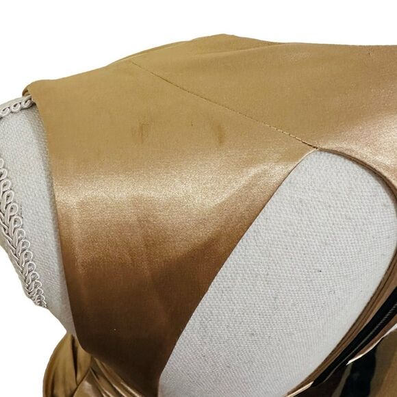Adrianna Papell Gold Sleeveless Satin Bodycon Mini Dress size XS - Picture 14 of 16